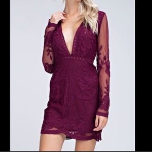 Honey Punch Plum Long Sleeve Dress